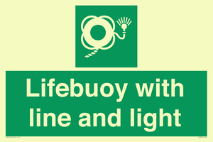 Lifebuoy with line and light